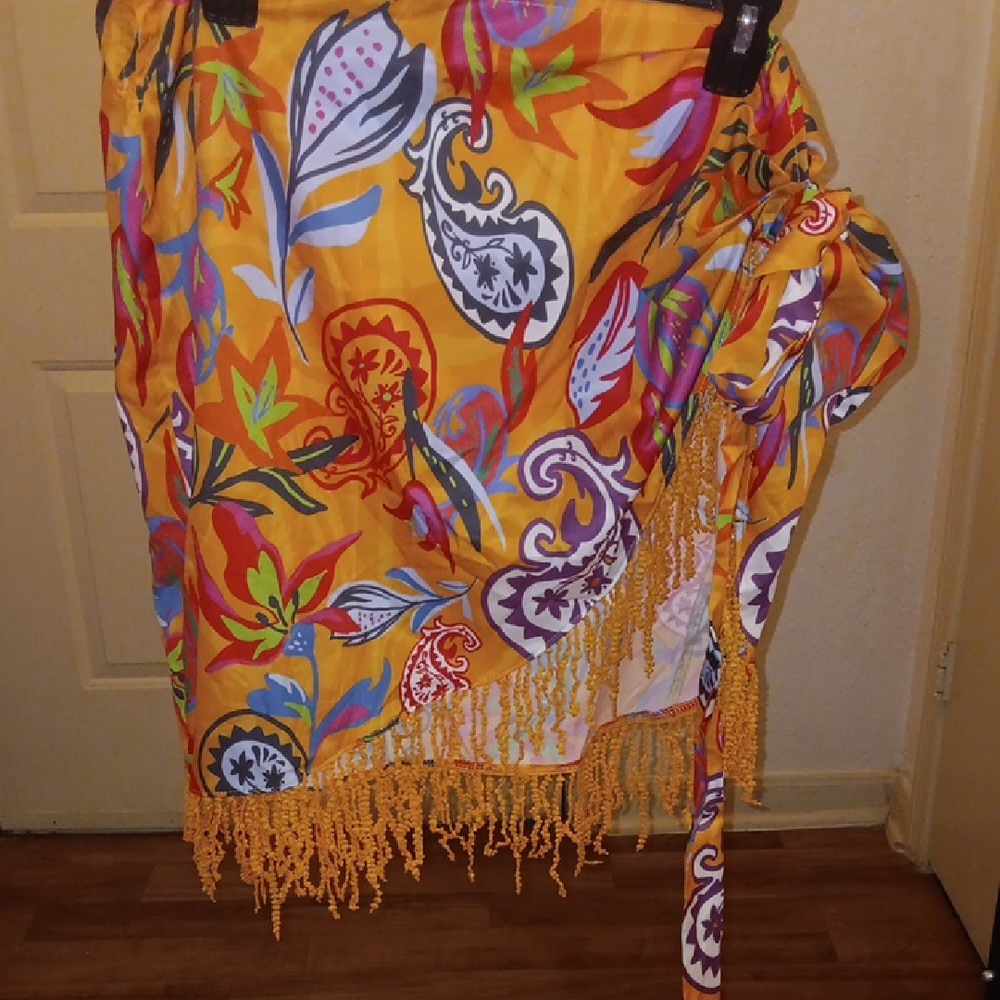 Colorful Paisley Swim Cover-Up